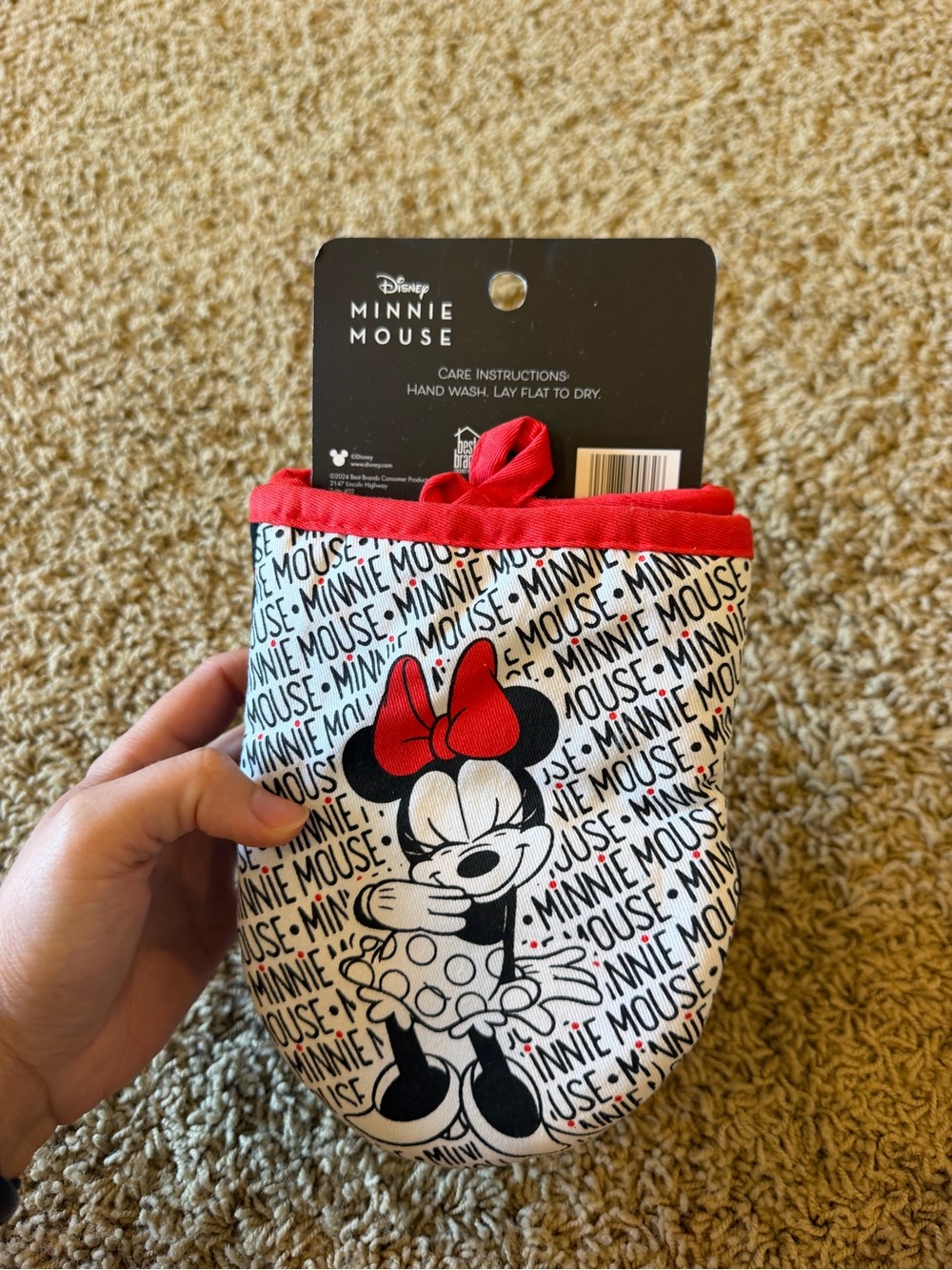 Disney Minnie Mouse 2 Pack Mini Oven Mitts Red White